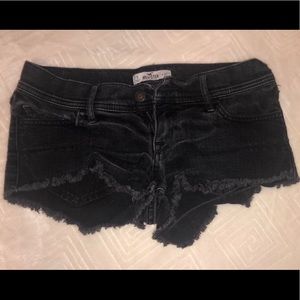 Hollister black denim shorts